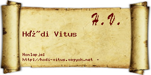 Hódi Vitus névjegykártya
